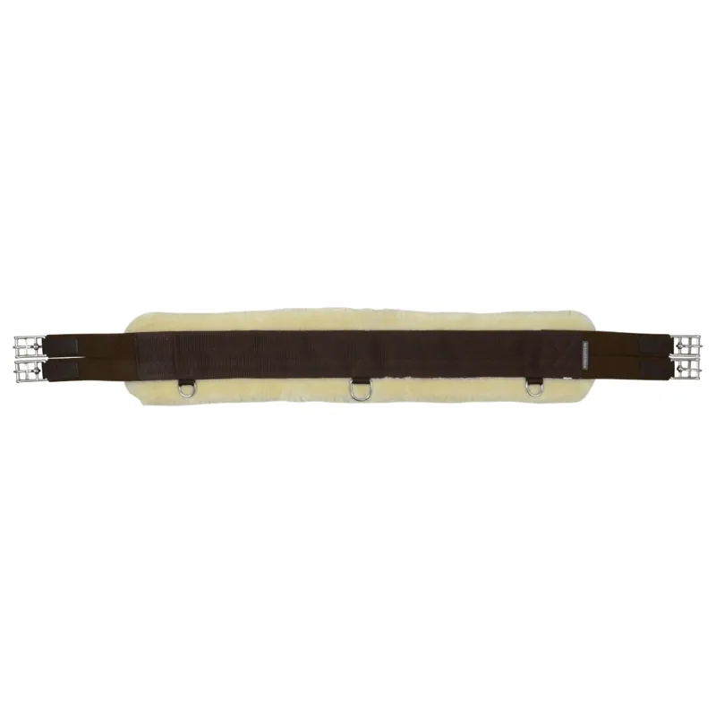Hy Equestrian Detachable FauxFur Elasticated Girth - Brown/Natural